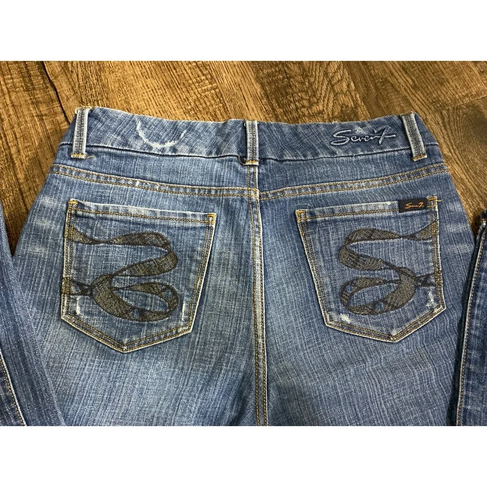 Seven 7 Women's Blue Bootcut Jeans Low Rise Light Wash Sz8‎ Denim Light